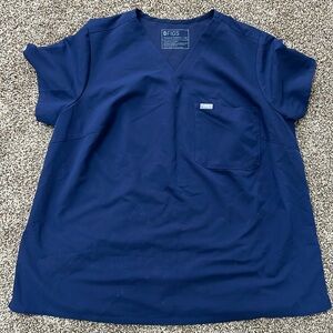 Figs Navy Short Sleeve Scrub Top